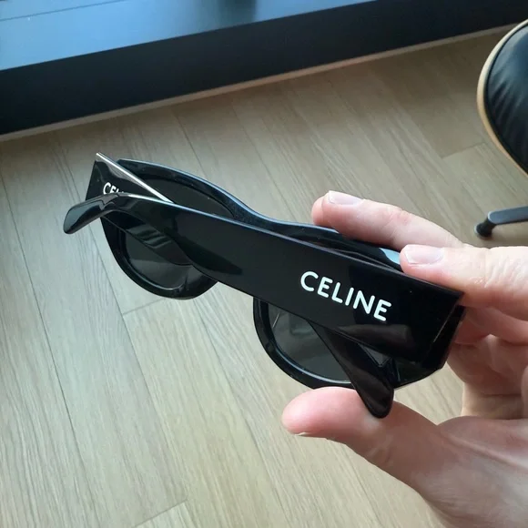 Celine Black Monochrome 55mg Geometric Sunglasses